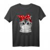 Abstand Halten Katze Schutzmaske lustiges Katzen T-Shirt – Perfektes Geschenk für Tierliebhaber und Humor-Fans