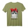 Abstand Halten Katze Schutzmaske lustiges Katzen T-Shirt – Perfektes Geschenk für Tierliebhaber und Humor-Fans