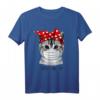 Abstand Halten Katze Schutzmaske lustiges Katzen T-Shirt – Perfektes Geschenk für Tierliebhaber und Humor-Fans