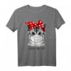 Abstand Halten Katze Schutzmaske lustiges Katzen T-Shirt – Perfektes Geschenk für Tierliebhaber und Humor-Fans