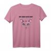 Damen T-Shirt mit Katze - Unterstützung, Trost & Liebe | Nicht allein mit Katzen-Gesicht & Tatzenmotiven