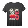 Kinder Katzen 6 Jahre Geburtstagsshirt - Süßes Katzen T-Shirt für Jungen und Mädchen zum Geburtstag & Kindergartenfeier