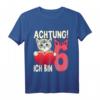Kinder Katzen 6 Jahre Geburtstagsshirt - Süßes Katzen T-Shirt für Jungen und Mädchen zum Geburtstag & Kindergartenfeier