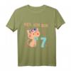 Kinder Hey ich bin 7 Jahre alt Mädchen T-Shirt mit Katze & Herzmotiv – Perfekt für den 7. Geburtstag, Schulfeier & Geburtstagsparty