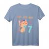 Kinder Hey ich bin 7 Jahre alt Mädchen T-Shirt mit Katze & Herzmotiv – Perfekt für den 7. Geburtstag, Schulfeier & Geburtstagsparty