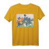 Orange Katze mit Blumenvase Lustiges Kunstmalerei T-Shirt – Perfektes Geschenk für Katzenliebhaber, Kunstfreunde und Tierfans