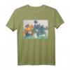Orange Katze mit Blumenvase Lustiges Kunstmalerei T-Shirt – Perfektes Geschenk für Katzenliebhaber, Kunstfreunde und Tierfans