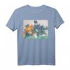 Orange Katze mit Blumenvase Lustiges Kunstmalerei T-Shirt – Perfektes Geschenk für Katzenliebhaber, Kunstfreunde und Tierfans