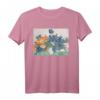 Orange Katze mit Blumenvase Lustiges Kunstmalerei T-Shirt – Perfektes Geschenk für Katzenliebhaber, Kunstfreunde und Tierfans
