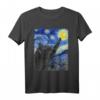 Starry Night Katze Van Gogh T-Shirt – Lustiges Kunst- und Katzenmotiv für Kunstliebhaber und Katzenfans