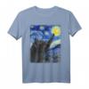 Starry Night Katze Van Gogh T-Shirt – Lustiges Kunst- und Katzenmotiv für Kunstliebhaber und Katzenfans