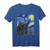 Starry Night Katze Van Gogh T-Shirt – Lustiges Kunst- und Katzenmotiv für Kunstliebhaber und Katzenfans