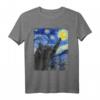 Starry Night Katze Van Gogh T-Shirt – Lustiges Kunst- und Katzenmotiv für Kunstliebhaber und Katzenfans