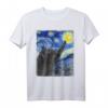 Starry Night Katze Van Gogh T-Shirt – Lustiges Kunst- und Katzenmotiv für Kunstliebhaber und Katzenfans
