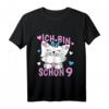 Kinder Ich bin schon 9 Jahre Mädchen Geburtstag Outfit mit Katze - Niedliches Geburtstags T-Shirt für Mädchen, Schulfeier & Party