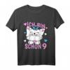 Kinder Ich bin schon 9 Jahre Mädchen Geburtstag Outfit mit Katze - Niedliches Geburtstags T-Shirt für Mädchen, Schulfeier & Party