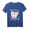 Kinder Ich bin schon 9 Jahre Mädchen Geburtstag Outfit mit Katze - Niedliches Geburtstags T-Shirt für Mädchen, Schulfeier & Party