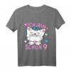 Kinder Ich bin schon 9 Jahre Mädchen Geburtstag Outfit mit Katze - Niedliches Geburtstags T-Shirt für Mädchen, Schulfeier & Party