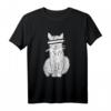 Anonyme Katze T-Shirt – Kreatives Katzenmotiv, perfekt als Weihnachts- oder Geburtstagsgeschenk für Katzenliebhaber und Kunstfans
