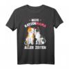 Beste Katzen Mama aller Zeiten Katzenmama Katze Damen T-Shirt - Lustiges Geschenk für Katzenliebhaberinnen zum Geburtstag, Weihnachten & Ostern