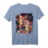 Galaxy Laser Cat On Burger - Lustiges Weltraum-Katzen T-Shirt mit Doppelnaht, perfekt für Katzen- und Weltraumfans