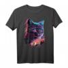 Katze Synthwave 80s T-Shirt – Retro Katzenmotiv im 80er Stil für Katzenliebhaber und Synthwave Fans