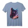 Katze Synthwave 80s T-Shirt – Retro Katzenmotiv im 80er Stil für Katzenliebhaber und Synthwave Fans