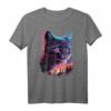 Katze Synthwave 80s T-Shirt – Retro Katzenmotiv im 80er Stil für Katzenliebhaber und Synthwave Fans