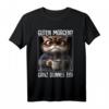 Kaffee Morgenmuffel Mitarbeiter T-Shirt mit lustigem Katzen Spruch – Ironisches Geschenk für Kollegen, Teenager & Katzenliebhaber