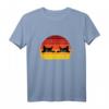 Retro Katzen T-Shirt für Katzenliebhaber mit Sonnenuntergang - Vintage Katzenmotiv
