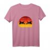 Retro Katzen T-Shirt für Katzenliebhaber mit Sonnenuntergang - Vintage Katzenmotiv