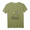 Damen T-Shirt mit Katze und Ukraine-Flagge – Frieden & Solidarität für Ukraine, V-Ausschnitt, Support Shirt