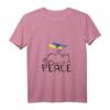 Damen T-Shirt mit Katze und Ukraine-Flagge – Frieden & Solidarität für Ukraine, V-Ausschnitt, Support Shirt