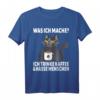 Was Ich Mache Ich Trinke Kaffee Und Hasse Menschen T-Shirt – Lustiges, Sarkastisches Katzenmotiv für Morgenmuffel und soziale Rückzüge