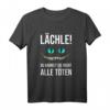 Lustiges Grinse Katze T-Shirt - Witziges Halloween & Party Outfit für Kinder und Erwachsene, Geschenkidee für Katzenfans