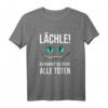 Lustiges Grinse Katze T-Shirt - Witziges Halloween & Party Outfit für Kinder und Erwachsene, Geschenkidee für Katzenfans