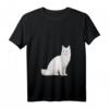 Damen Türkisch Angora Katze T-Shirt mit V-Ausschnitt - Leichtes, klassisch geschnittenes Shirt mit doppelten Nähten