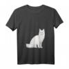 Damen Türkisch Angora Katze T-Shirt mit V-Ausschnitt - Leichtes, klassisch geschnittenes Shirt mit doppelten Nähten