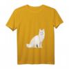 Damen Türkisch Angora Katze T-Shirt mit V-Ausschnitt - Leichtes, klassisch geschnittenes Shirt mit doppelten Nähten