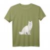 Damen Türkisch Angora Katze T-Shirt mit V-Ausschnitt - Leichtes, klassisch geschnittenes Shirt mit doppelten Nähten