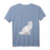 Damen Türkisch Angora Katze T-Shirt mit V-Ausschnitt - Leichtes, klassisch geschnittenes Shirt mit doppelten Nähten