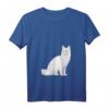 Damen Türkisch Angora Katze T-Shirt mit V-Ausschnitt - Leichtes, klassisch geschnittenes Shirt mit doppelten Nähten