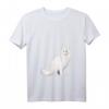 Damen Türkisch Angora Katze T-Shirt mit V-Ausschnitt - Leichtes, klassisch geschnittenes Shirt mit doppelten Nähten