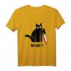 Lustiges Cat What? Blutiges Messer Blut-Spritzer T-Shirt – Perfekt für Halloween, Geburtstage und Party-Geschenke für Katzen- und Horrofans