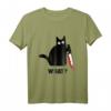 Lustiges Cat What? Blutiges Messer Blut-Spritzer T-Shirt – Perfekt für Halloween, Geburtstage und Party-Geschenke für Katzen- und Horrofans