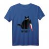 Lustiges Cat What? Blutiges Messer Blut-Spritzer T-Shirt – Perfekt für Halloween, Geburtstage und Party-Geschenke für Katzen- und Horrofans
