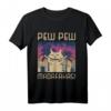 Pew Pew Madafakas Lustiges schwarzes Katzen T-Shirt - Perfekt für Partys, Geburtstage, Halloween & Weihnachten
