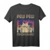 Pew Pew Madafakas Lustiges schwarzes Katzen T-Shirt - Perfekt für Partys, Geburtstage, Halloween & Weihnachten