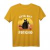 Lustiges Katzen T-Shirt mit 'Cute But Psycho' Motiv – Verrückte Katze mit Messer, Perfekt für Halloween, Horror und Katzenfans