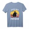 Lustiges Katzen T-Shirt mit 'Cute But Psycho' Motiv – Verrückte Katze mit Messer, Perfekt für Halloween, Horror und Katzenfans